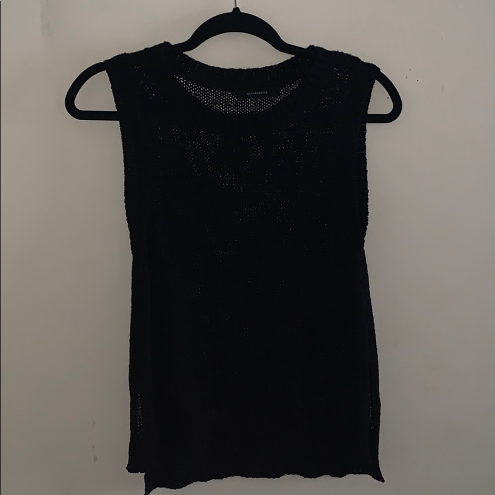 Black crotchet top with high neck